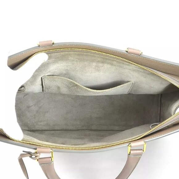 Auth CELINE Handbag Beige Leather - - Picture 12 of 14